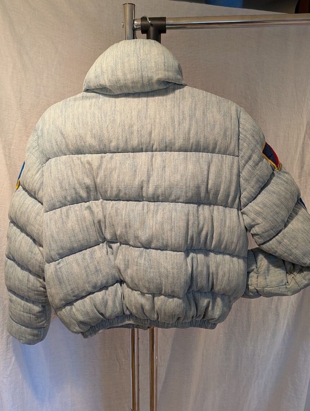 Aviator Nation Vintage Patch Denim Apres Puffer Size S - Picture 6 of 15